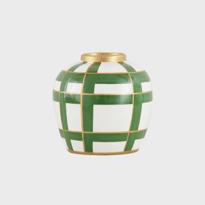 Vase grønn&hvit Mondrian 21 cm