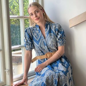 Denim-kjole m/blonder One Size