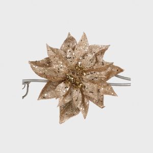 Glitrende Julestjerne champagne/gull 20,5 cm