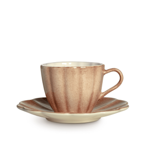 Oyster Kopp m/Tallerken, 25cl - Cinnamon