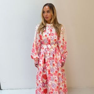 Rosaletta Kjole – m/ Belte og Blomsterprint