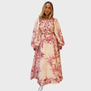 Carmelina Kjole – m/ Belte og Blomsterprint