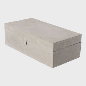 Rektangulær Boks I Semsket Skinn, 25x13x8 - Sand