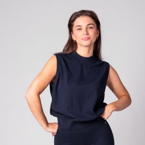 Cate Knitted Vest -  Navy
