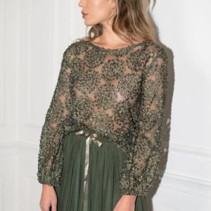 Mesh-topp Kaki Green