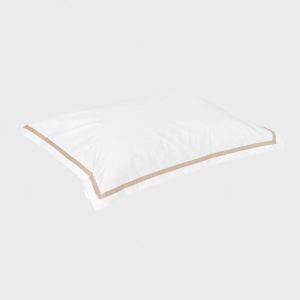 Percale Øko Putevar m/beige bånd,50x70