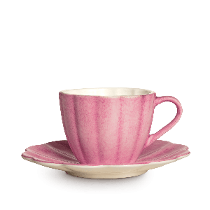 Kopp m/tallerken 25cl - Rosa