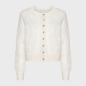 Aimi Cardigan, Creme Mohair