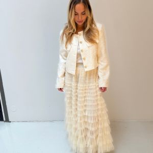 Kappeskjørt tyll Creme, one size