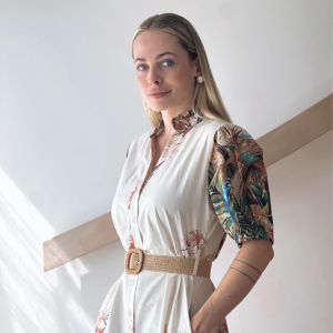 Kjole m/tropisk print One Size