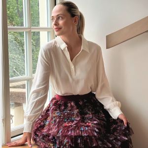 Kappeskjørt tyll Bordeaux blomstermotiv One Size
