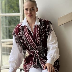 Orlinn Bordeaux Frynsevest Mønster One Size