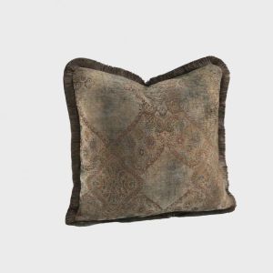 Miralago Paisley Taupe CC Fringe 50x50 cm