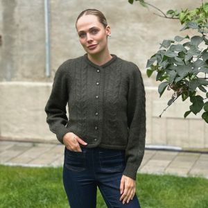 Dear Dharma Mohair Cardigan Army Green
