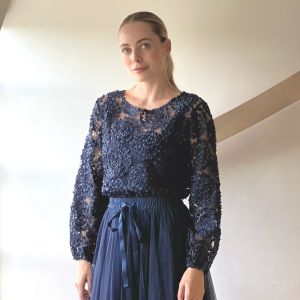 Mesh-topp Navy