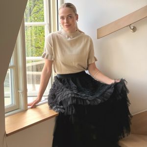 Kappeskjørt tyll Sort One Size
