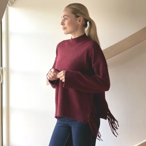 Genser m/fryns Bordeaux One Size