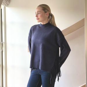 Genser m/fryns Navy One Size