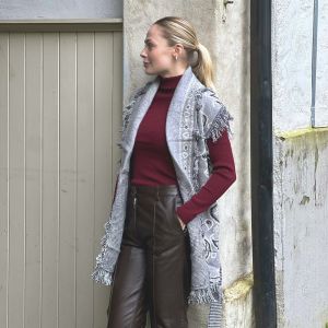 Orlinn Grey Frynsevest Mønster One Size