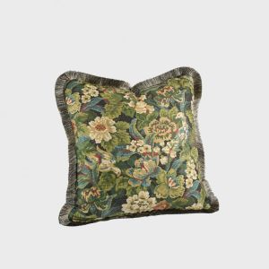 Ebonleaf Flower Green Putetrekk med fryns 50x50cm