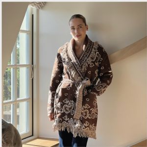 Frynsejakke med mønster Choco One Size