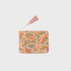Bright Garden Zipper Pouch Velvet