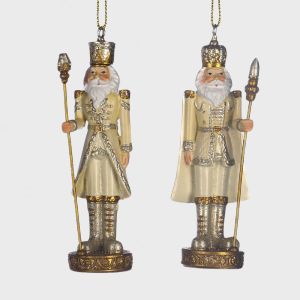 Nøtteknekker juletrepynt assortert gull/champagne 10 cm