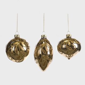 Juletrepynt glass ass gull 8 cm