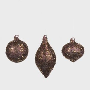 Juletrepynt glass ass brun 8 cm