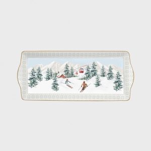 Porselensfat i gaveeske Chalet 35x15 cm