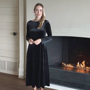 Velourkjole Black