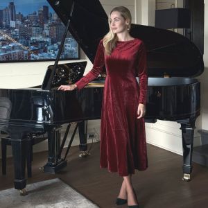 Velourkjole Bordeaux