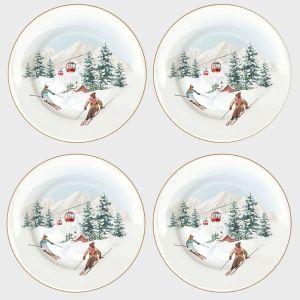 Sett m/4 tallerkener 19 cm i gaveeske Chalet