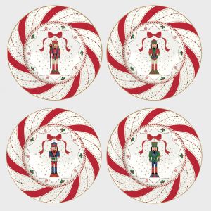 Sett m/4 tallerkener 19 cm i gaveeske Nutcracker Twist