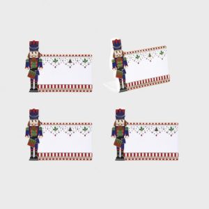 Sett m/4 bordkort 9x3,5x6,5 cm og penn Nutcracker