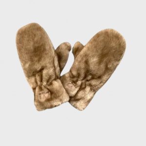 Fake fur votter Taupe One Size