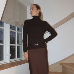 Lumine sateng skjørt Choco One Size