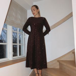 Paljettkjole velour Choco