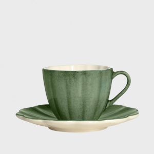 Oyster kopp m/tallerken 25cl - Forrest Green