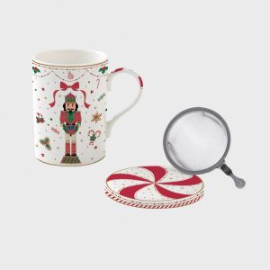 Tekopp m/sil og coaster i gaveeske Nutcracker Twist
