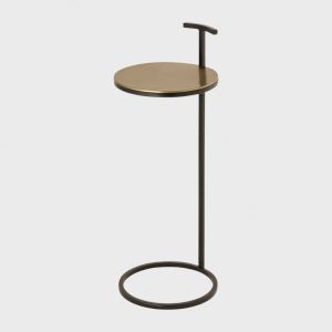 Martini sidebord sort jern m/antikkgull plate 25x65 cm