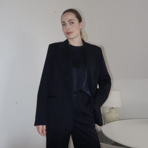 Pinstripe Blazer Navy