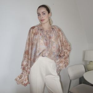 Rose Print bluse One Size