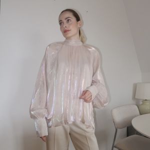 Lumine Cream bluse m/knyting bak One Size