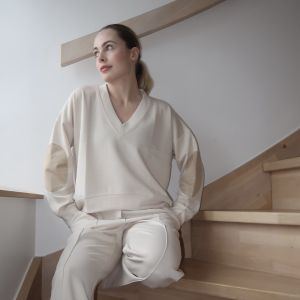 Genser m/patches og v-hals Loungewear One Size