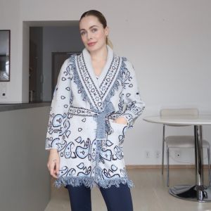 Orlinn Frynsejakke Grey/Blue One Size
