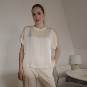 Sunny T-shirt m/ribbkant Creme One Size