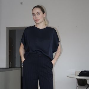 Sunny T-shirt m/ribbkant Navy One Size