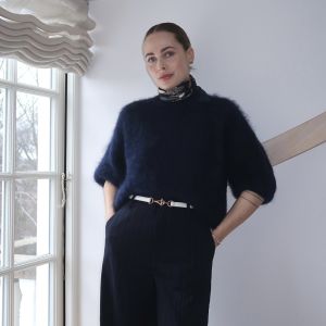 Kid Mohair genser Navy One Size