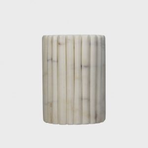 Tumbler Marble White m/riller 8x8x10 cm